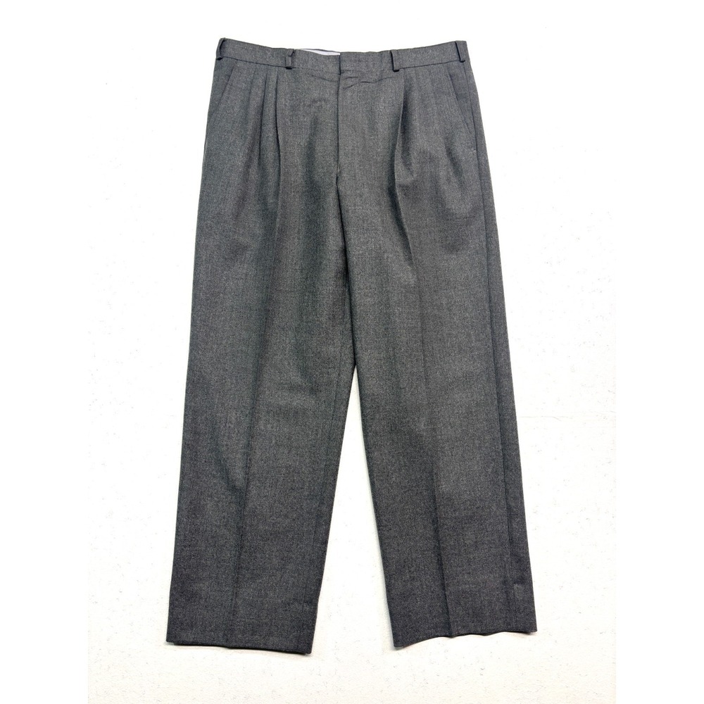 vtg 90s Pierre Cardin 36x30 Gray‎ Dress Suit Pants Trouser Pleated Paris Wool